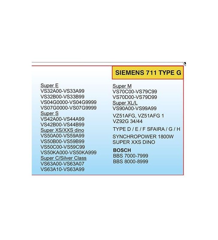 ΣΑΚΟΥΛΕΣ ΣΚΟΥΠΑΣ SIEMENS 711 ΤΥΡΕ G ΠΑΝΙΝΕΣ 4 ΤΕΜΑΧΙΑ