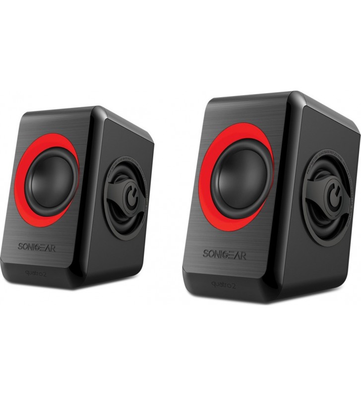 ΗΧΕΙΑ USB 2.0 POWERED QUAD BASS ΜΑΥΡΟ / ΚΟΚΚΙΝΟ SONIC quatro 2