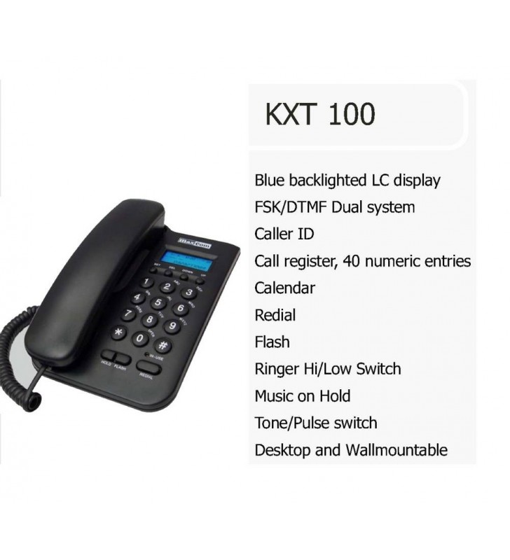 ΣΤΑΘΕΡΟ ΤΗΛΕΦΩΝΟ Maxcom KXT100 Μαύρο με Οθόνη