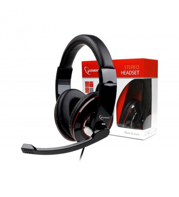 ΑΚΟΥΣΤΙΚΑ STEREO ΜΕ ΜΙΚΡΟΦΩΝΟ MUS-001 GEMBIRD GLOSSY BLACK