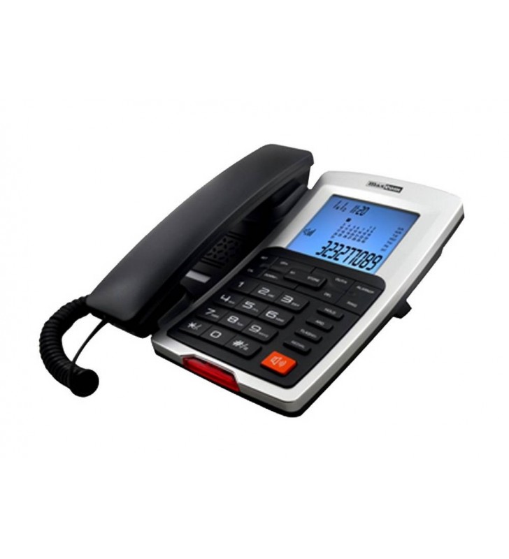 ΣΤΑΘΕΡΟ ΤΗΛΕΦΩΝΟ Maxcom KXT709 Γκρί - Ασημί με Οθόνη και Ένδειξη Εισ/νης Κλήσης Led