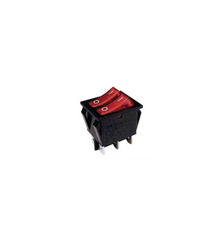 ΔΙΑΚΟΠΤΗΣ Rocker ON-OFF 6P ΜΕ ΛΥΧΝΙΑ 220V ΔΙΠΛΟΣ