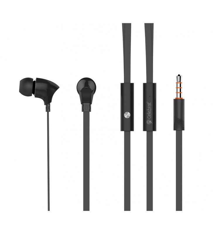 Hands Free Stereo με μικρόφωνο G3, on/off, 10mm, 1.2m, μαύρα CELEBRAT