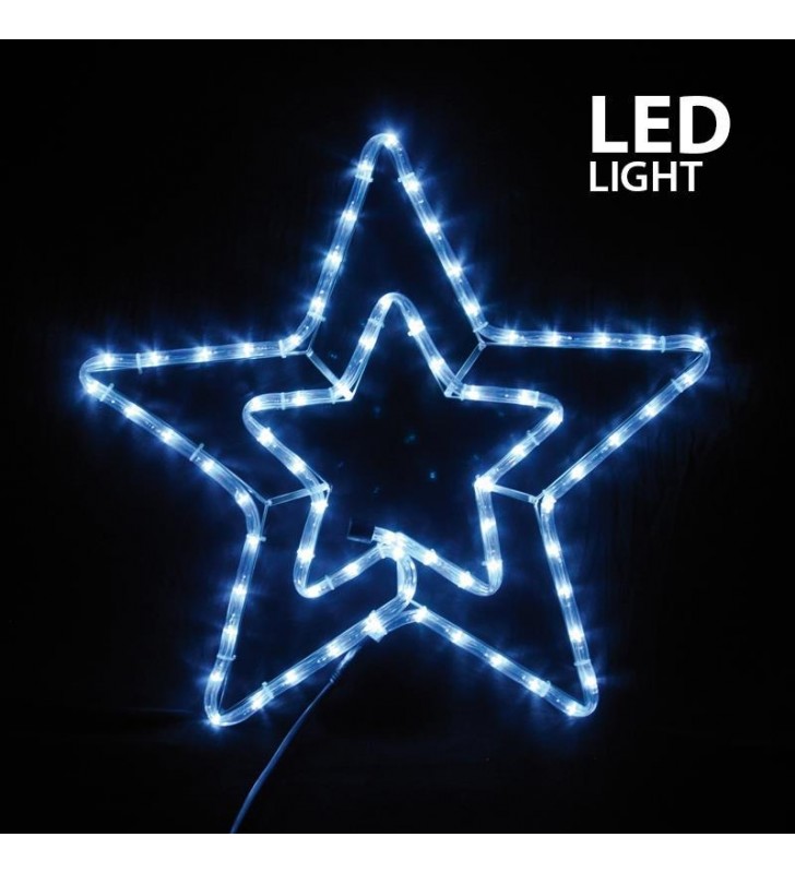 ΑΣΤΕΡΙ ΔΙΠΛΟ ΛΕΥΚΟ LED, ΜΕ ΠΡΟΓΡΑΜΜΑ, ΜΕ 3 Μ. ΦΩΤ/ΝΑ, 55X56 ΕΚ. IP44 - (600-20210)