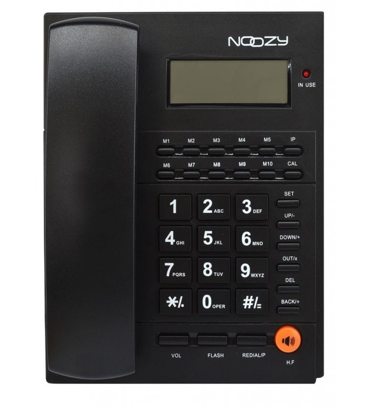 ΣΤΑΘΕΡΟ ΤΗΛΕΦΩΝΟ Noozy Phinea N37 με Αναγνώριση Κλήσης και Ανοιχτή Ακρόαση Μαύρο