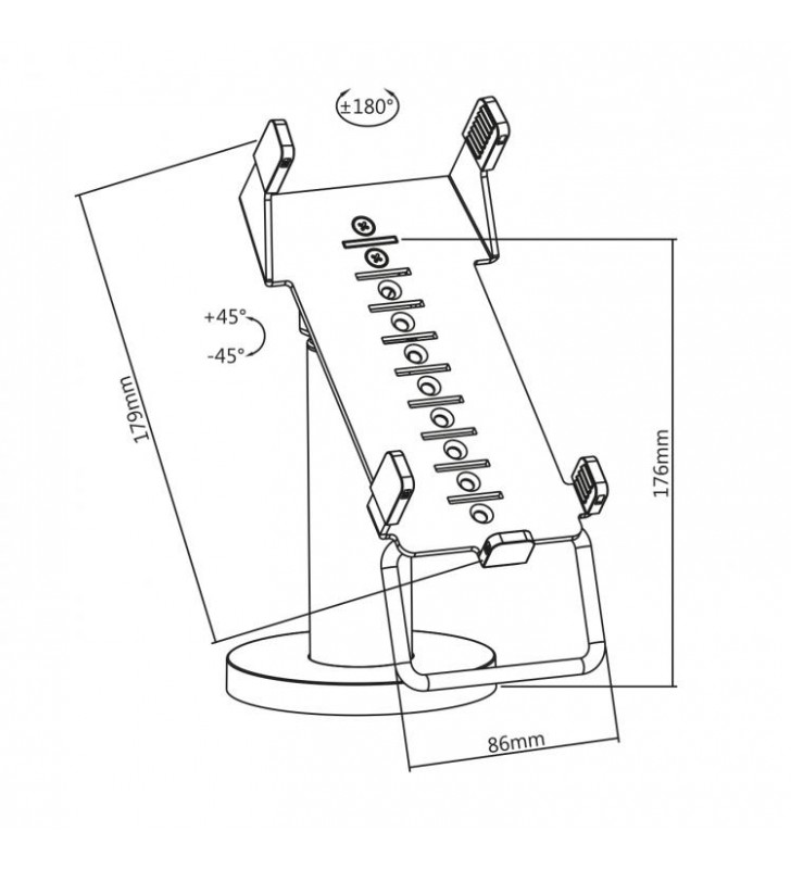 Μεταλλικη Βάση POS γραφείου για συσκευή Verifone VX520, (SBOX PTM-03)