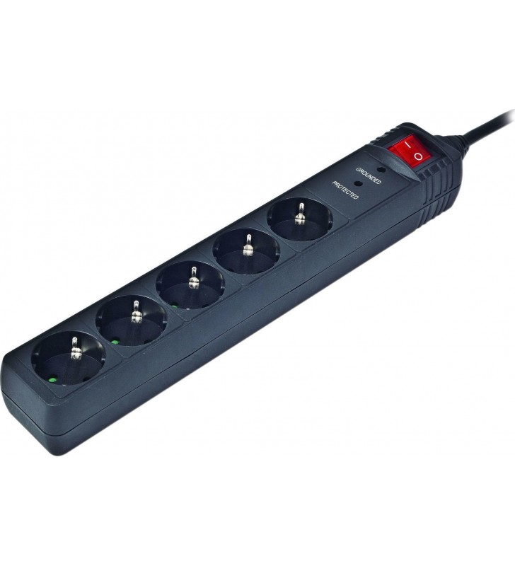 Πολύπριζο Ασφαλείας, προστασίας υπέρτασης  5 θέσεων Μαύρο ENERGENIE SPG5C5
