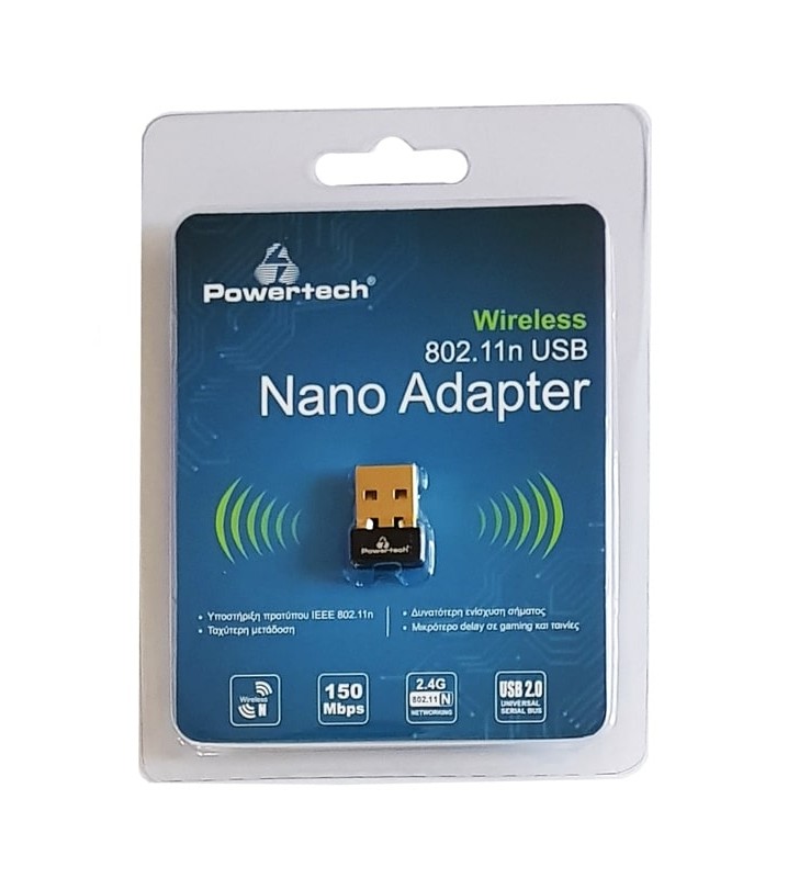 Wireless USB nano adapter, 150Mbps, 2.4GHz, MT7601 POWERTECH PT-694
