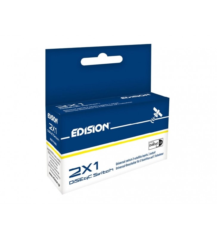 Διακόπτης DiseqC EDISION 2x1, σύνδεση εώς 2 Δορυφόρους προς 1 Δέκτη (02-01-0001)