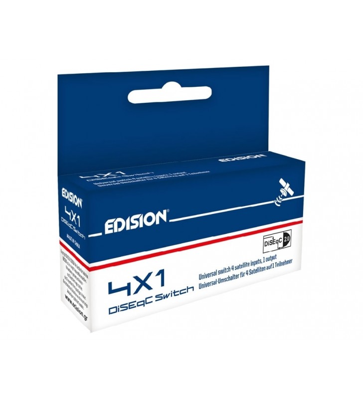 Διακόπτης DiseqC EDISION 4x1, σύνδεση εώς 4 Δορυφόρους προς 1 Δέκτη (02-01-0002)