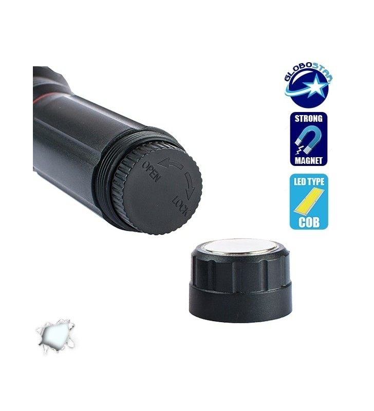 Πτυσσόμενος Φακός COB LED Εμπρόσθιου και Πλαϊνού Φωτισμού GloboStar 07013