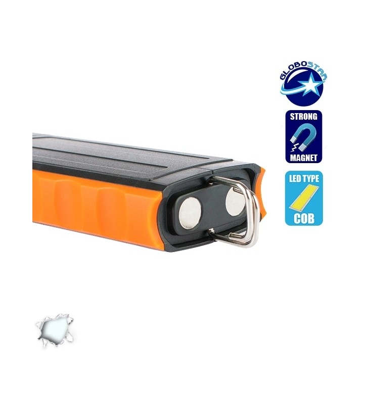 Φορητός Φακός LED με Περιστρεφόμενο Πάνω Μέρος και Πλαϊνό COB GloboStar 07014