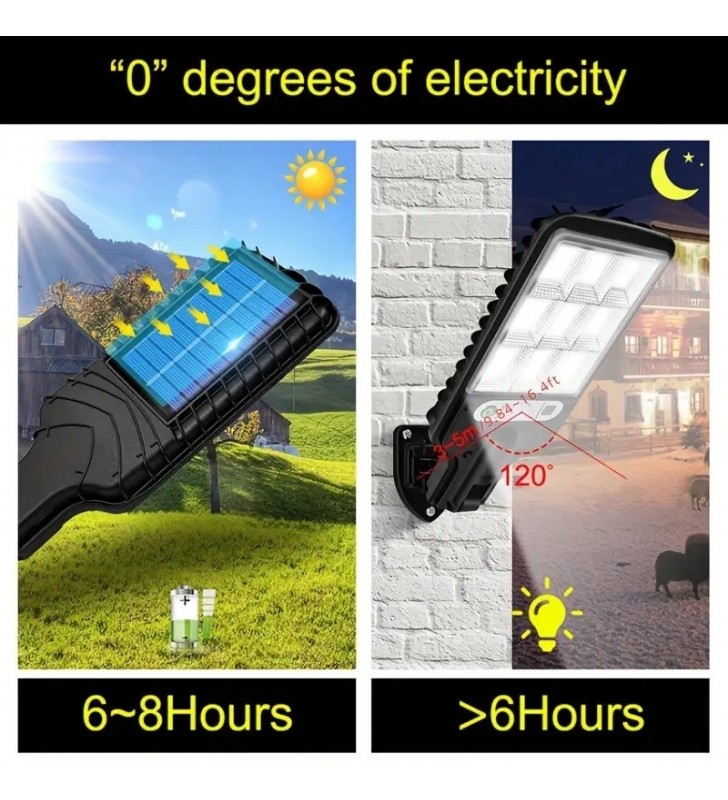 Ηλιακό Φωτιστικό LED Δρόμου 20W με Αισθ. Κίνησης & τηλεχ/ριο, IP65 6000K - CAL Power 616-1 (25925)