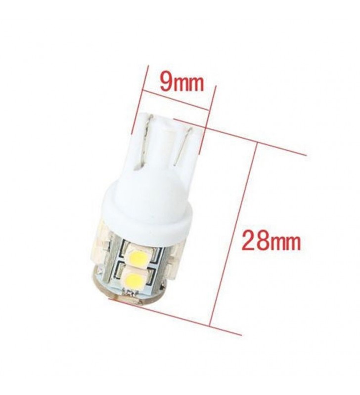 ΛΑΜΠΑΚΙ ΑΥΤΟΚΙΝΗΤΟΥ Led T10 W5W με 10 LED SMD 6500k (ΨΥΧΡΟ)