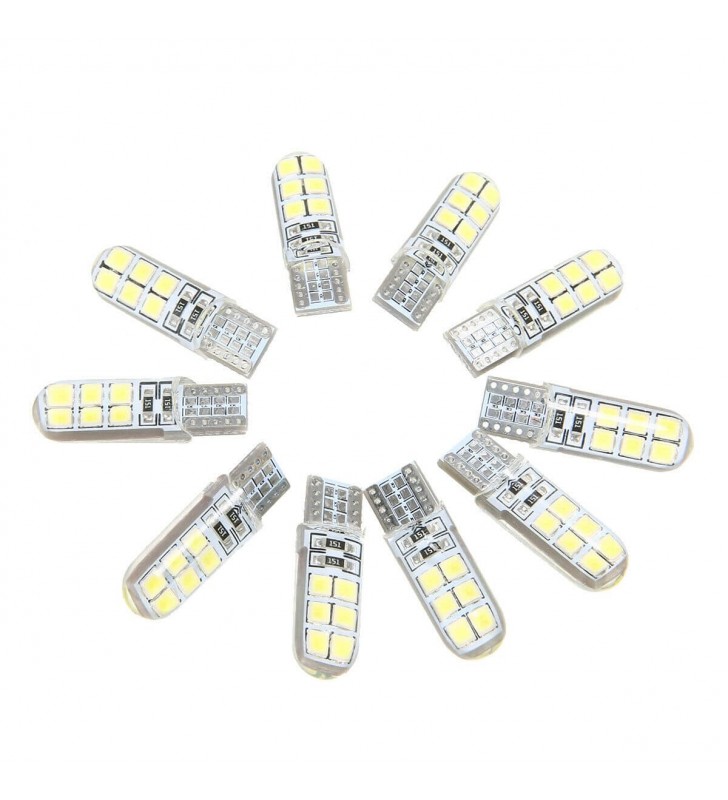 ΛΑΜΠΑΚΙ ΑΥΤΟΚΙΝΗΤΟΥ Led Canbus Σιλικόνης T10 W5W με 12 LED SMD 2835 6000K (ΨΥΧΡΟ)