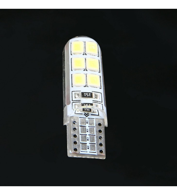 ΛΑΜΠΑΚΙ ΑΥΤΟΚΙΝΗΤΟΥ Led Canbus Σιλικόνης T10 W5W με 12 LED SMD 2835 6000K (ΨΥΧΡΟ)