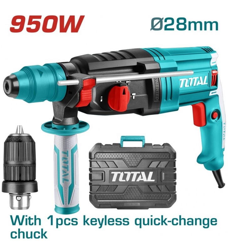 TOTAL ΕΠΑΓΓΕΛΜΑΤΙΚΟ ΠΙΣΤΟΛΕΤΟ ΠΕΡΙΣΤΡ. - ΣΚΑΠΤΙΚΟ SDS-PLUS 950W ΜΕ ΤΑΧΥΤΣΟΚ (TH309288-2)