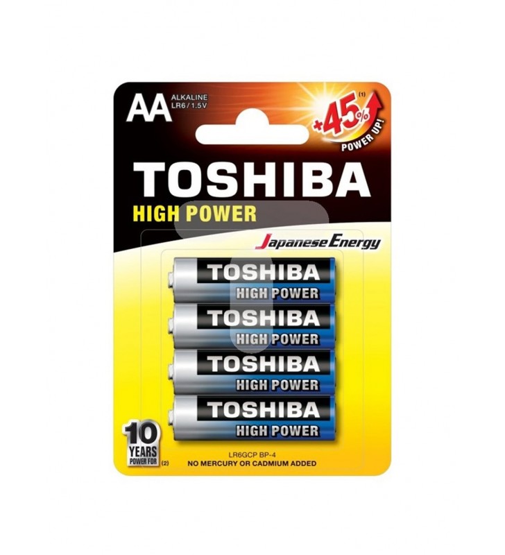 ΜΠΑΤΑΡΙΑ TOSHIBA HIGH POWER +45% AA - LR6GCP BP-4, 4Τεμ.
