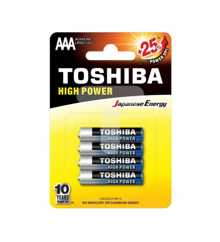 ΜΠΑΤΑΡΙΑ TOSHIBA HIGH POWER +25% AAA - LR03GCP BP-4, 4Τεμ.
