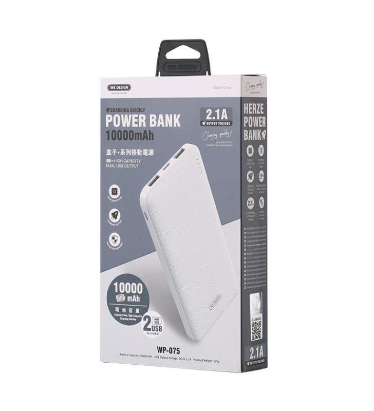 Power Bank WK 10000mAh HERZE White WP-101