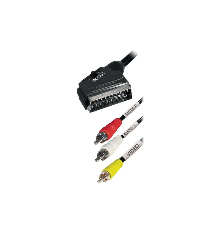SCART ΣΕ 3 RCA 1,5Μ ΜΕ ΔΙΑΚΟΠΤΗ IN/OUT